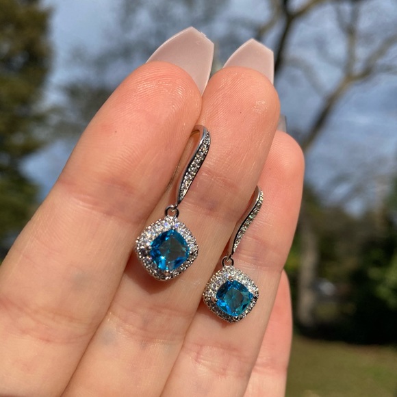 NEW Elegant 925 Silver Drop Earrings A Pair/set - Picture 5 of 5